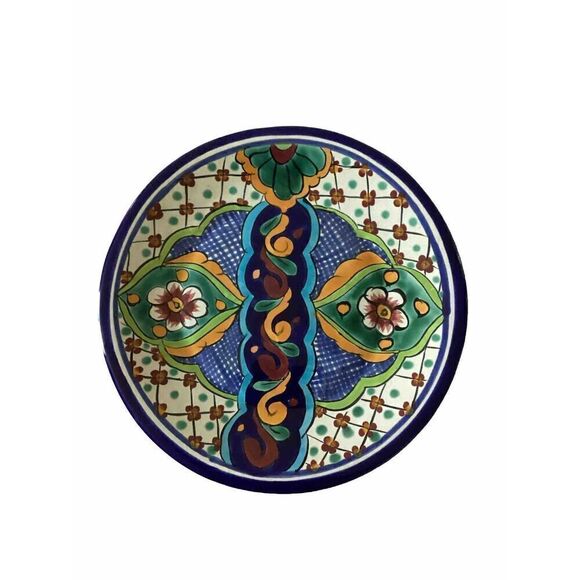 Talavera Pottery 10” Plate From Mexico Hand Crafted Dish Wall Hanging Decorative - Picture 1 of 7